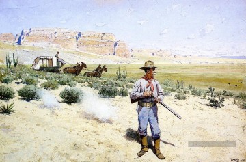  far peintre - Défendre la quête Stagecoach Ouest Amérindien Henry Farny